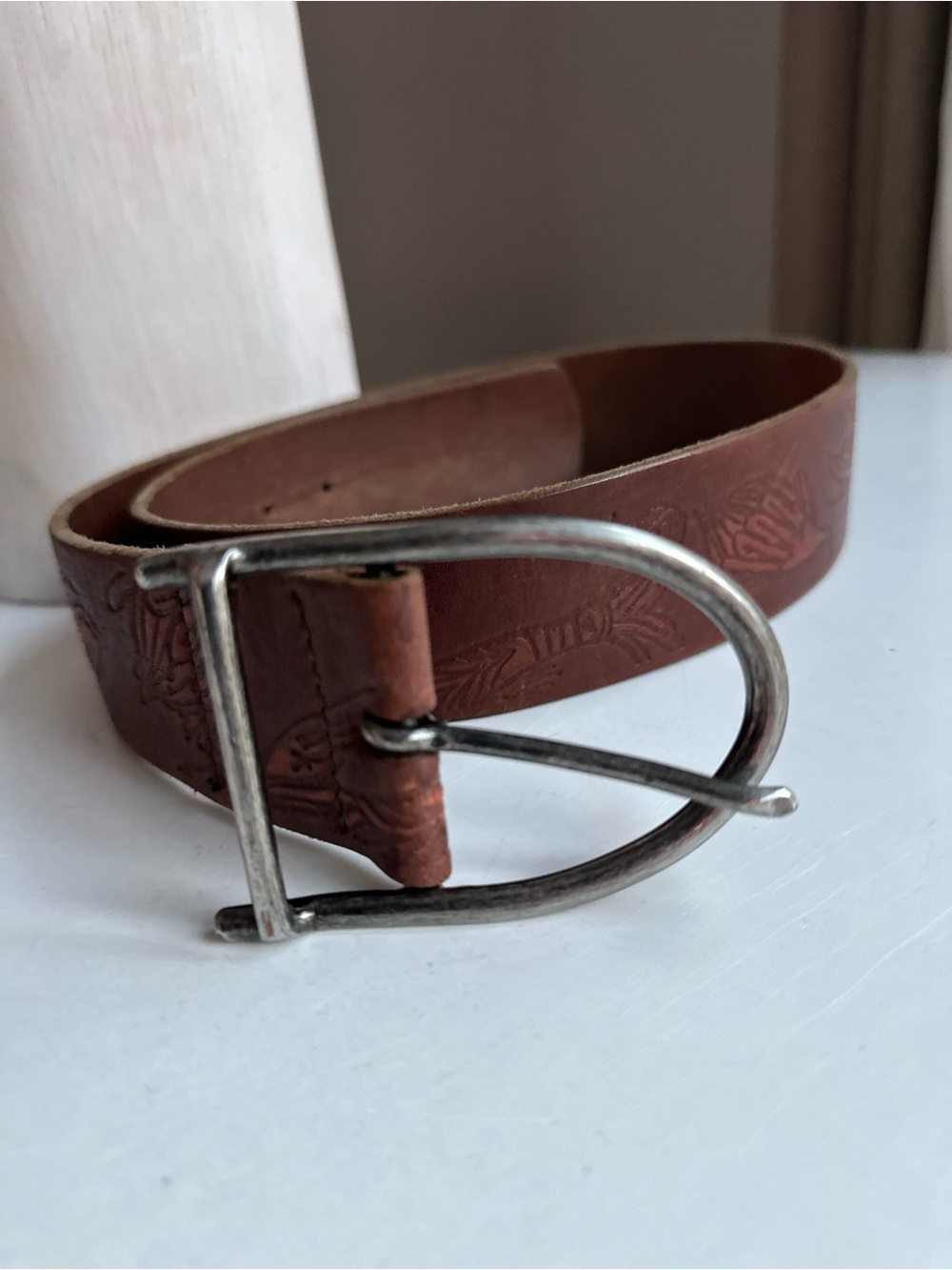Diesel Embossed Leather Belt — Made in Italy